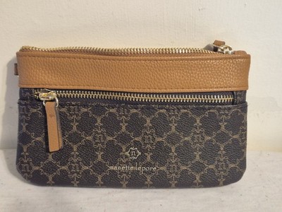 Nanette le pore tech wristlet chocolate logo print no strap