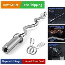 Olympic EZ Curl Barbell Bar, 47" EZ Curl Bar for Weight Lifting, Biceps, tric...