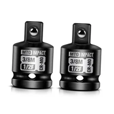 2-Piece 1/2" Female to 3/8" Male Impact Socket Adapter Set, 1/2" Drive Impact 