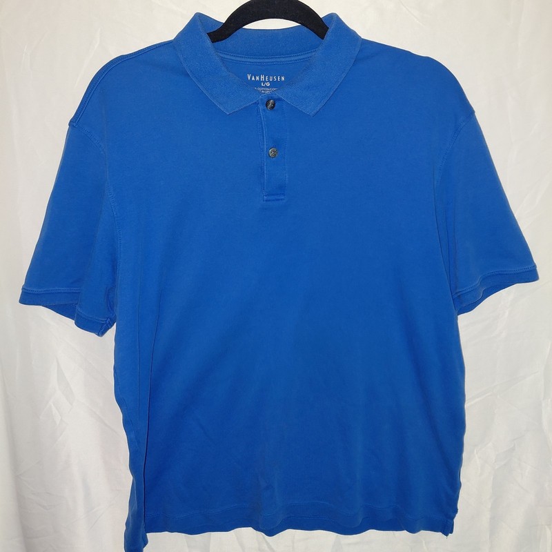 Van Heusen Men’s Blue Polo Shirt - Size L - Excellent Condition #2145