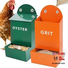 2Pack Chicken Grit and Oyster Shell Feeder,Heavy-Duty Metal Chicken Feeder 6L