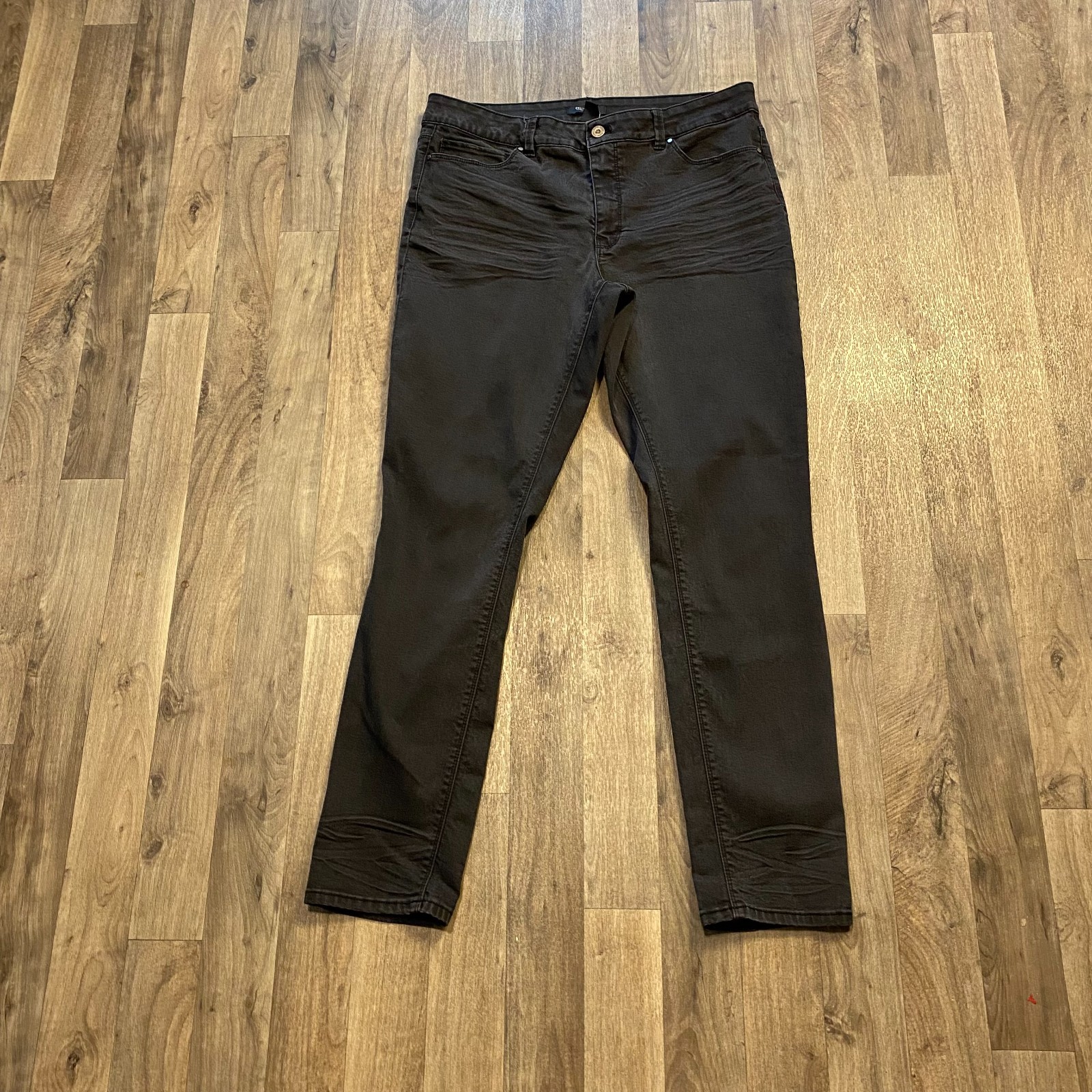 White House Black Market Black Skinny Leg Jeans Size 14R *stained*