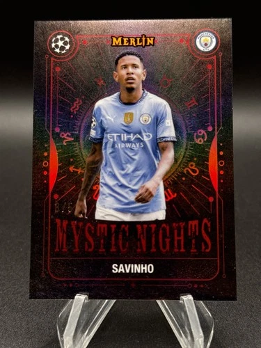 2024-25 Topps Merlin UEFA Club Competitions Mystic Nights Savinho Red 3/5