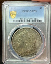 1893 MORGAN SILVER DOLLAR PCGS VF35