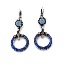 Earrings By Mariana Woman Adorable Sapphire and Air Blue Opal Swarovski Crystals