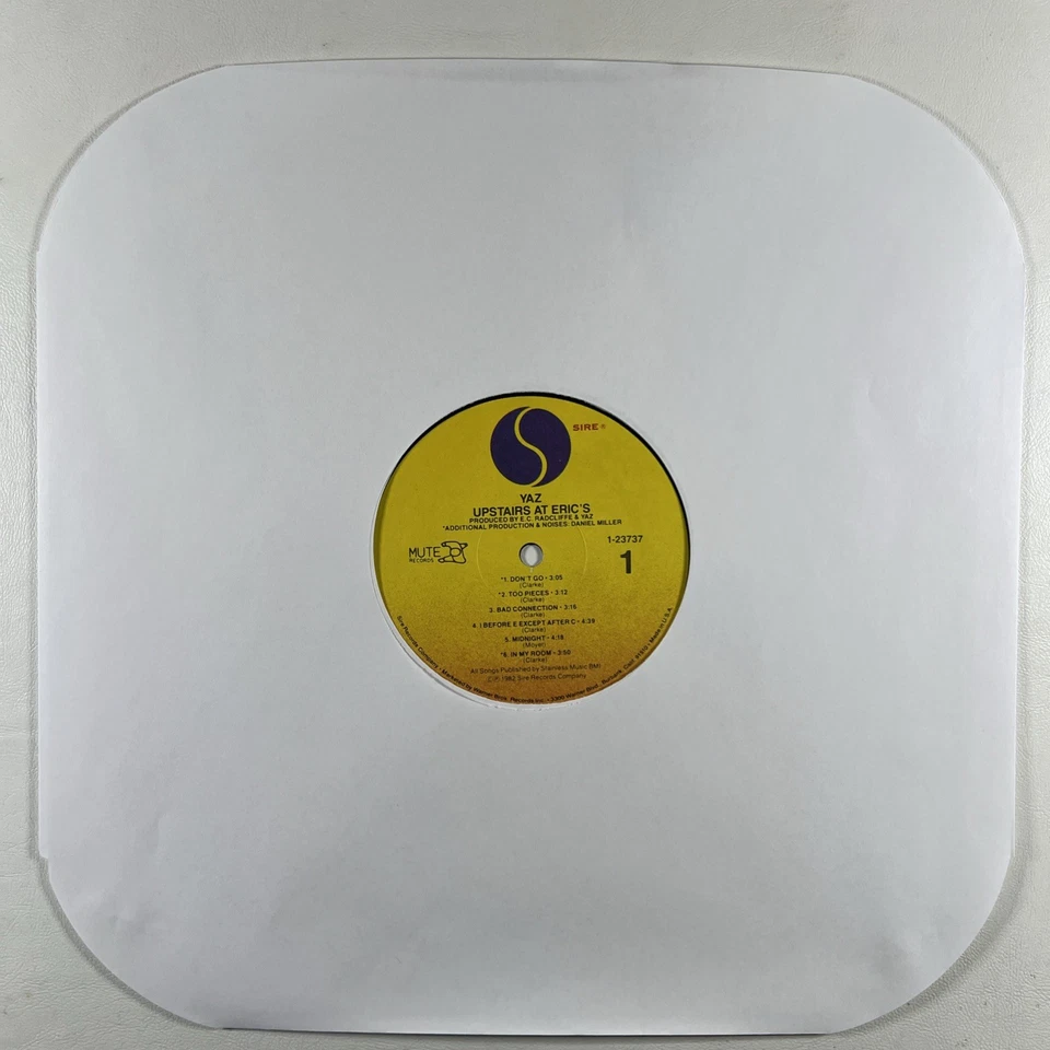 Yaz “Upstairs at Eric's” LP/SIre 23737-1 (VG+) 1982 New Wave Synth - Image 3 of 4