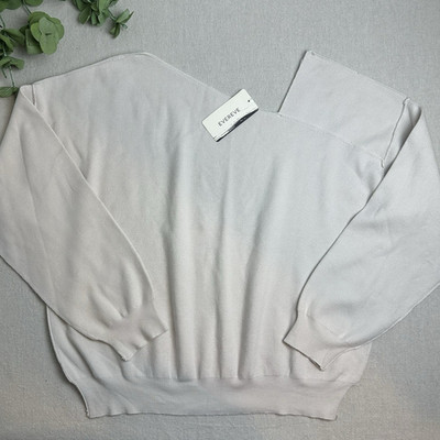 Evereve Line And Dot Size L Favorite Off Shoulder Sweater Pristine Cream NWT $97
