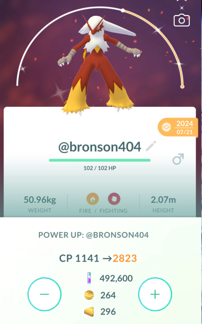 Pokemon Shiny Blaziken (Level 50 + 3 Skills)