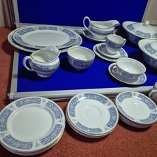Johnson Brothers Snowhite Blue White Floral Scroll Tea Set Job Lot