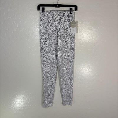 Buff Bunny Collection Leggings Womens M White Spotted Ankle Pockets Elysium
