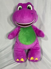 Large 24" Barney  s World Barney Purple Dinosaur Plush Toy 2ft Fisher-Price 2024