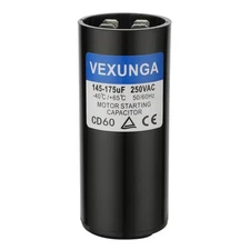 145-175 uF MFD 250 VAC 50/60 Hz Round Motor Start Capacitor CD60 Single Phase...