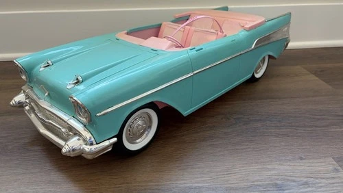 Vintage Barbie 1959 Cadillac Convertible Car Mattel Turquoise Pink For Parts