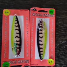 2 Wolverine Silver Streak Magnum Salmon Spoons  UV Lemon Chicken