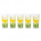 Vintage Anchor Hocking Daffodil Juice Glasses ~Set of 5~ Mid-Century Modern USA
