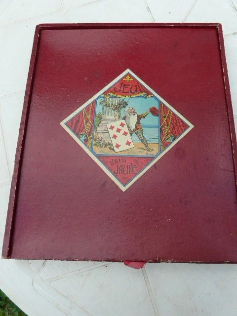 Ancien Jeu de nain jaune en bois, années 50 avec jetons, dé et cartes