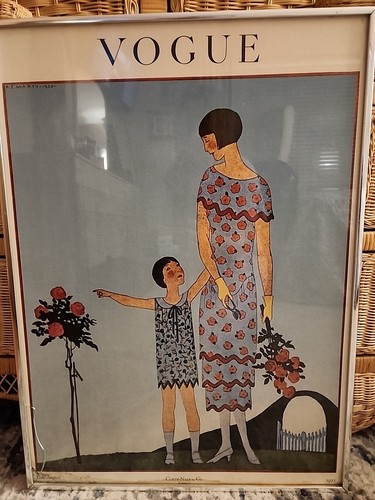 Vogue Magazine 15 agosto 1925 fine agosto Andre E MartyCover poster incorniciato 19x26 - Foto 10 di 14