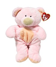 Ty Pluffies - Pinks the Pink Bear, MWMT Stuffed Animal Toy