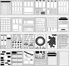 24 Pieces Journal Stencil Set Plastic Planner Journaling Stencils Ultimate