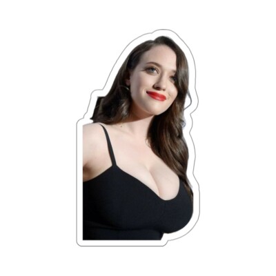 Kat Dennings Sexy Black Dress Stickers Beautiful Busty Brunette Actress Design