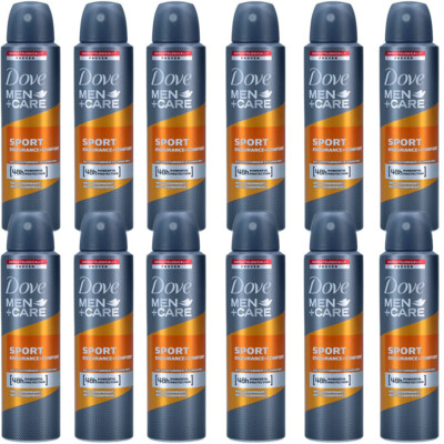 12x Dove Men+Care Sport Edurance+Comfort Anti-Transpirant Deodorant,48h Schutz