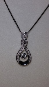 *LAST 1* *CHARMING* KAY Jewelers "RHYTHM" Sterling Silver Diamond Chain Necklace