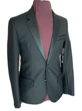 Marc by Marc Jacobs A New Mens Black Satin Lapels Tuxedo Jacket Size XXSmall