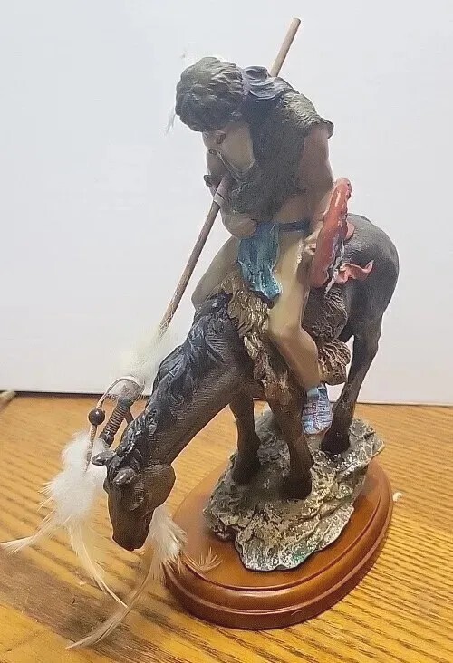 Native  American Riding Horse Spear with Feathers Warrior 10"