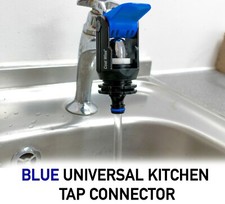 Blue Universal Kitchen Mixer & Single Tap Hose Connector – Adapter to Garden Hos