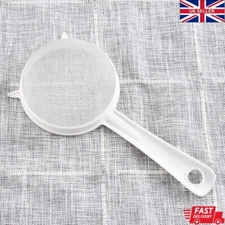 2Pc White Plastic Strainer Fine Tea Coffee Juice Food Sieve Mesh Scoop Small 6cm