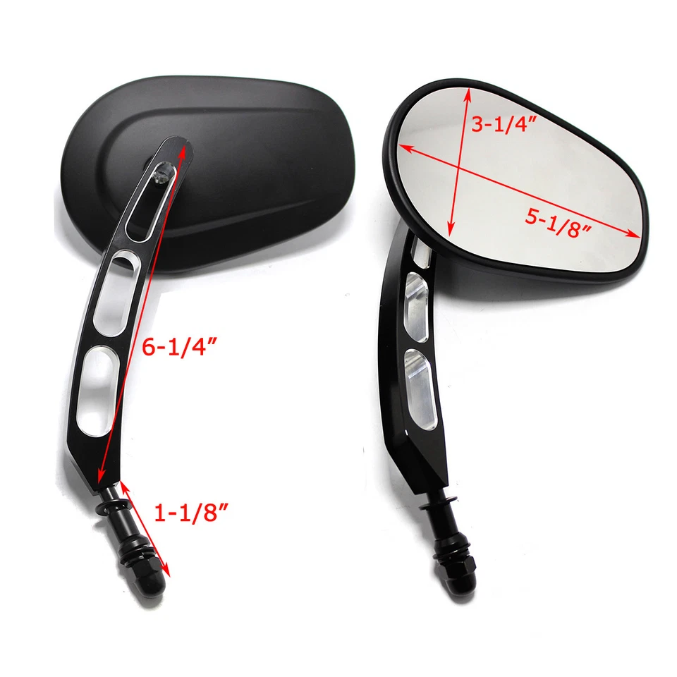 Espejos retrovisores laterales para motocicleta Honda Shadow Suzuki Bobber Cruiser 10 mm 8 mm Foto 3 de 4
