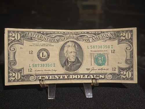 1985 $20 Dollar Retired SMALL FACE # 58738350 I 🔪 MISCUT 💰 ✂️