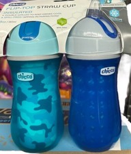 9Oz. Double-Wall Insulated Flip-Top Sippy Cup with Silicone Straw and Spill-Free