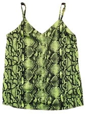 Ladies Reptile Print Thin Strap Vest Top, Female Fashion Designer Clothing 