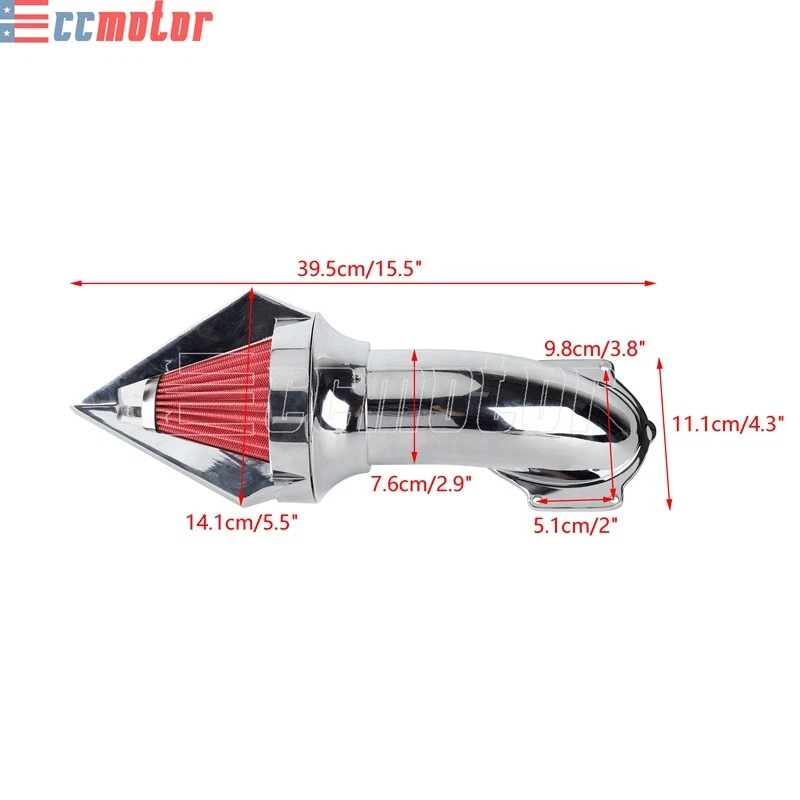 Kit de filtro de admisión de filtro de aire de clavo cromado para Honda Shadow Aero 750 VT750 04-22 Foto 2 de 4
