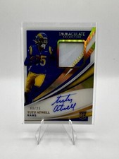 2021 Panini Immaculate Tutu Atwell Gold Rookie Patch Auto Autograph #/25 LA Rams