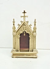 4 3/4"  BRASS GOTHIC CHURCH RELIQUARY FOR YOUR RELIC - #7
