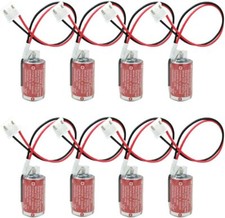 8 Pcs ER3 Battery for ER3 3.6V 1100mAh Li-ion PLC Battery with White Plug