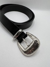 Harley Davidson Genuine Leather Silver Hardware Buckle Made in USA Sz Large