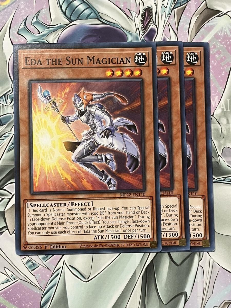 Yugioh! 3x Eda the Sun Magician MP22-EN110 Common 1st Ed Near Mint