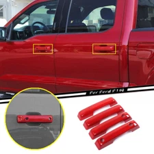 For 2021-2023 Ford F150 F-150 ABS Red Exterior Door Handle Decorate Cover Trim