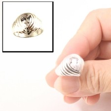 Sterling Silver Cubic Zirconia Solitaire Ring Pear Cut