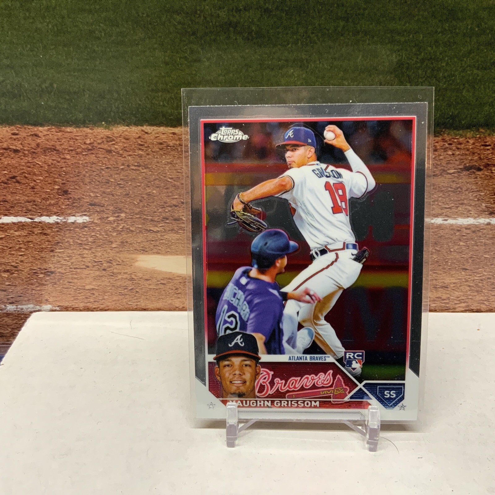 2023 Topps Chrome Base Card 48 Vaughn Grissom - Atlanta Braves RC