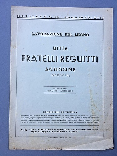 KATALOG 1935 BRÜDER REGUITTI AGNOSINE BRESCIA HOLZ HAUSGEMACHTE OBJEKTE - Bild 2 von 10
