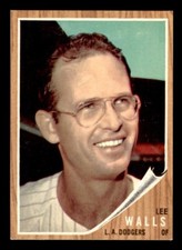 1962 Topps Baseball #129 Lee Walls (Plain Jersey) NM/MT *f1 (Green Tint)