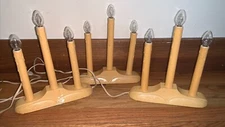 3 Vintage 3 Light Candolier Electric Christmas Candle Window Candelabra Crescent