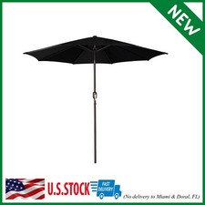 9 in. Sunbrella Polyester Fabric Patio Umbrella Auto Tilt Crank 8 Sturdy Ribs