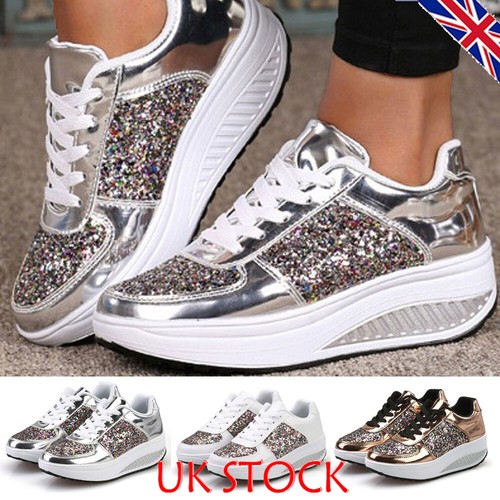 platform sparkly trainers