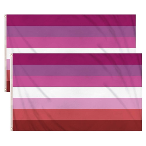 Bandera de lesbiana 5x3 pies grande bandera del orgullo lésbico LGBTQ+ festival desfile fiesta banderas - Imagen 11 de 24