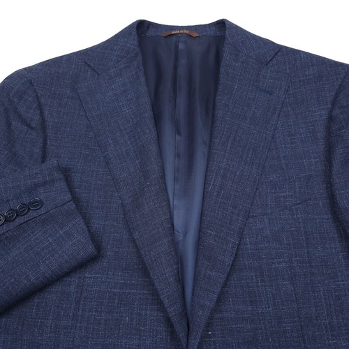 $2495 Canali Capri Navy Blue Melange Travel Suit Mens Size US 38R (Italy 48R) - Picture 2 of 21
